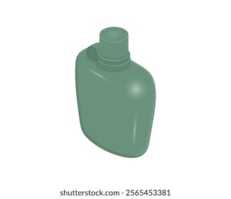 vector design of a green bottle-like drinking device or container which is usually used by soldiers or warriors to fill water for drinking