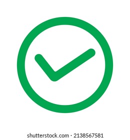 diseño vectorial de un icono de verificación verde con un círculo verde
