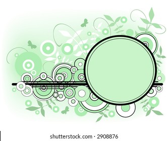 Illustrated Design Green Circles Plant Elements Stock Illustration ...