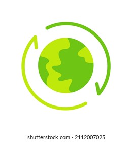vector design, green earth shape illustration
