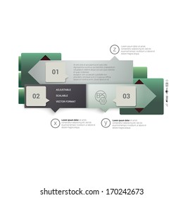 Vector design. Green edition of decorative paper chart info board in a retro colorful simple abstract minimal style as a printed media graphic element or website banner & infographics design template
