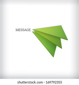 Vector design. Green edition of triangle shape sheets, scalable abstract geometric eps10 composition for brand name icon illustration, web site, printed brochure, infographics presentation element.