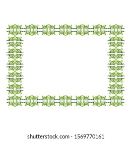 Vector Design of a Green Flower Box Frame with a Natural Theme