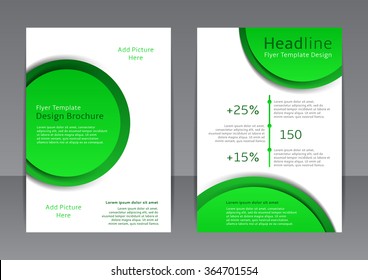 Vector design of the green flyer, cover, brochure, poster, report. Vector template for your business in A4 size.