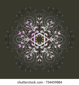 Vector design. Green, gray and white colors. Holiday design for Christmas and New Year fashion prints. Christmas cute background with snowflakes abstract background.