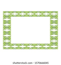 Vector Design of a Green Leaf Box Frame with a Natural Theme