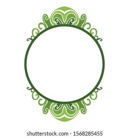 Vector Design of a Green Leaf Circle Frame with a Natural Theme