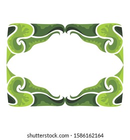 Vector Design of a Green Leaf Ornament Frame with a Nature Theme