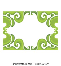 Vector Design of a Green Leaf Ornament Frame with a Nature Theme