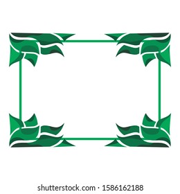 Vector Design of a Green Leaf Ornament Frame with a Nature Theme