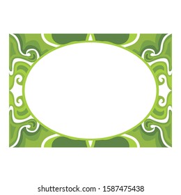 Vector Design of a Green Leaf Ornament Circle Frame with a Nature Theme