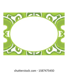 Vector Design of a Green Leaf Ornament Circle Frame with a Nature Theme