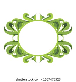 Vector Design of a Green Leaf Ornament Circle Frame with a Nature Theme
