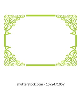 Vector Design of a Green Leaf Ornament Frame with a Nature Theme