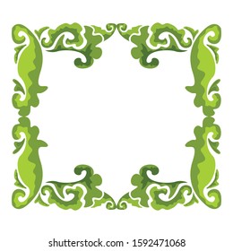 Vector Design of a Green Leaf Ornament Frame with a Nature Theme