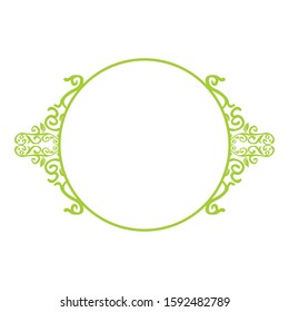 Vector Design of a Green Leaf Ornament Circle Frame with a Nature Theme