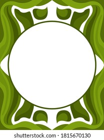 Vector Design of a Green Leaf Ornament with a Nature Theme