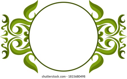 Vector Design of a Green Leaf Ornament with a Nature Theme