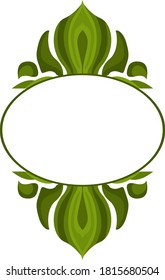 Vector Design of a Green Leaf Ornament with a Nature Theme