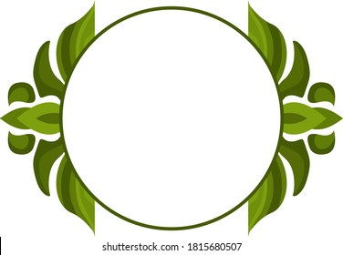 Vector Design of a Green Leaf Ornament with a Nature Theme