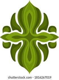 Vector Design of a Green Leaf Ornament with a Nature Theme