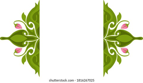 Vector Design of a Green Leaf Ornament with a Nature Theme