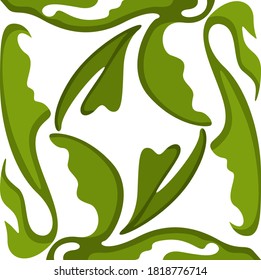 Vector Design of a Green Leaf Ornament with a Nature Theme