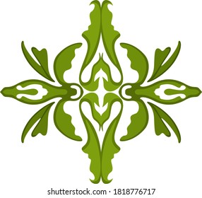 Vector Design of a Green Leaf Ornament with a Nature Theme