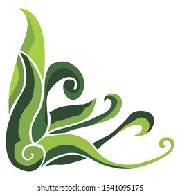 Vector Design of Green Leaf Ornaments