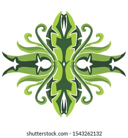 Vector Design of Green Leaf Ornaments