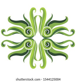 Vector Design of Green Leaf Ornaments