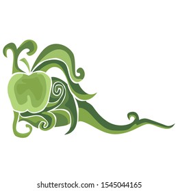 Vector Design of Green Leaf Ornaments
