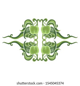 Vector Design of Green Leaf Ornaments