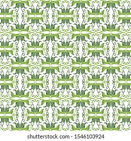 Vector Design of Green Leaf Ornaments with Rectangle Version