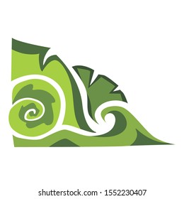 Vector Design of Green Leaf Ornaments