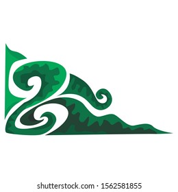 Vector Design of Green Leaf Ornaments