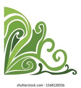 Vector Design of Green Leaf Ornaments