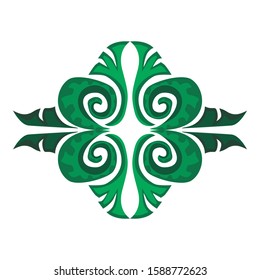 Vector Design of Green Leaf Ornaments