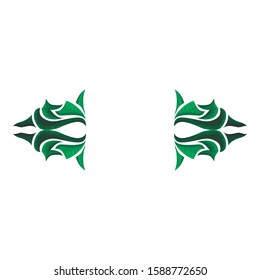 Vector Design of Green Leaf Ornaments