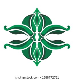 Vector Design of Green Leaf Ornaments