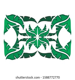 Vector Design of Green Leaf Ornaments
