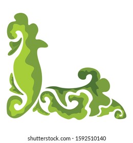 Vector Design of Green Leaf Ornaments