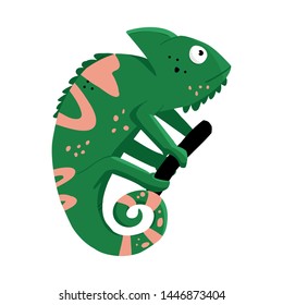 Vector design of green lizard icon. Set of green and quirky stock vector illustration.