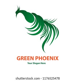 Vector Design Green Phoenix Logo