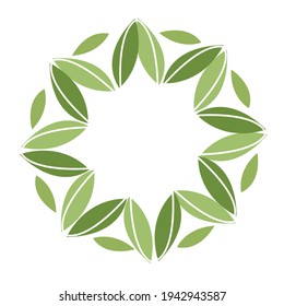 Vector design of green rice grains in circular shape as a background vector for healthy life, health food and organic purposes