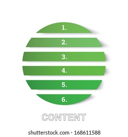 Vector design.  Green straight line edition of a circle  shaped banner or textbox. Abstract minimal geometric 3d eps10 origami illustration for web, brochure, print, infographics or other medium.  