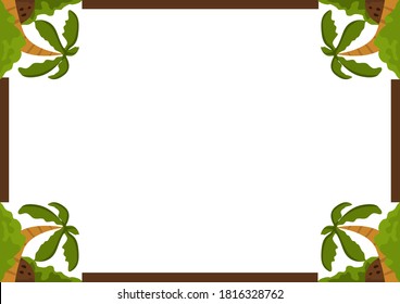 Vector Design of a Green Tree Ornament Box Frame with a Nature Theme