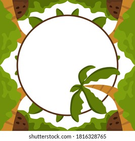 Vector Design of a Green Tree Ornament Box Frame with a Nature Theme