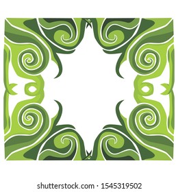 Vector Design of a Green Wood Box Frame with a Natural Theme