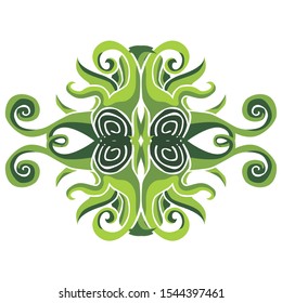 Vector Design of Green Wood Ornaments